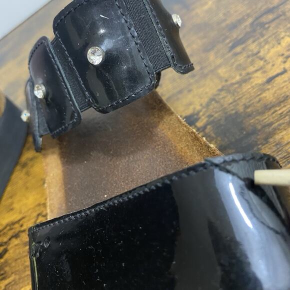 Naot Ashley Sandal Womens Sz 8 - 8.5 Black Leather Rhinestones‎ Open Toe - Picture 7 of 9